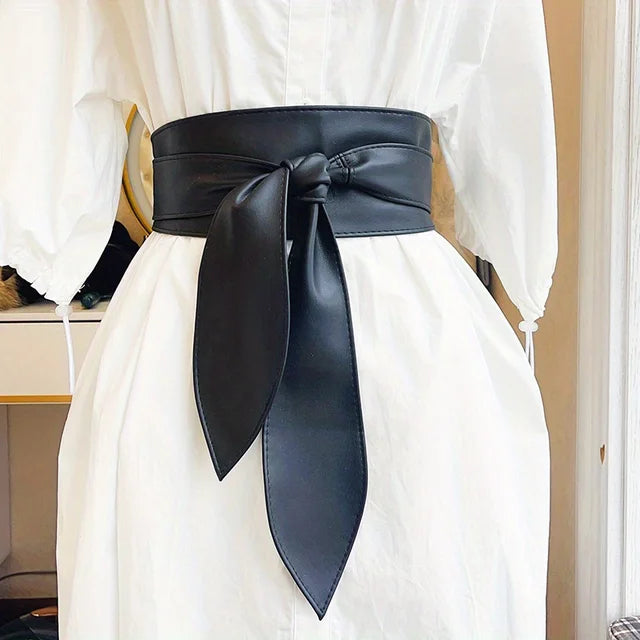 Women’s PU Leather Tie Bow Knot Belt – Free Delivery
