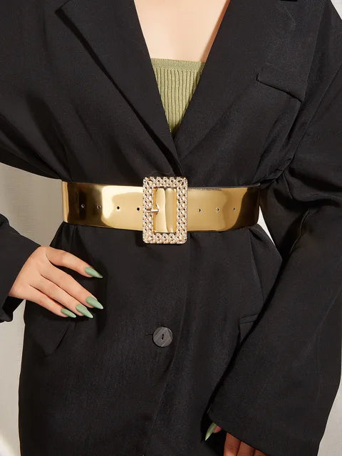 Women's High Quality Luxury Pin Buckle Gold Belt – Free Delivery