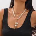 Chic Multi Layered Faux Pearl Necklace - Free Delivery