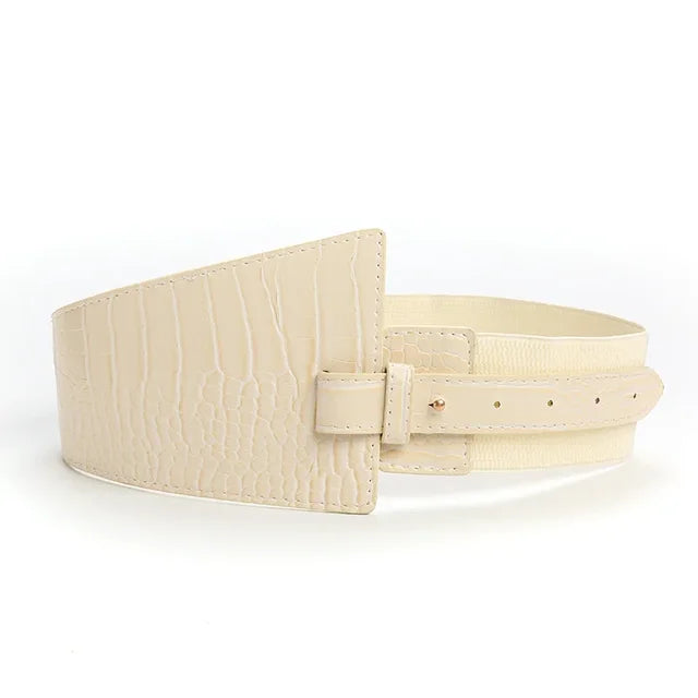 PU Leather Ladies Elastic Wide Fashion Belt – Free Delivery