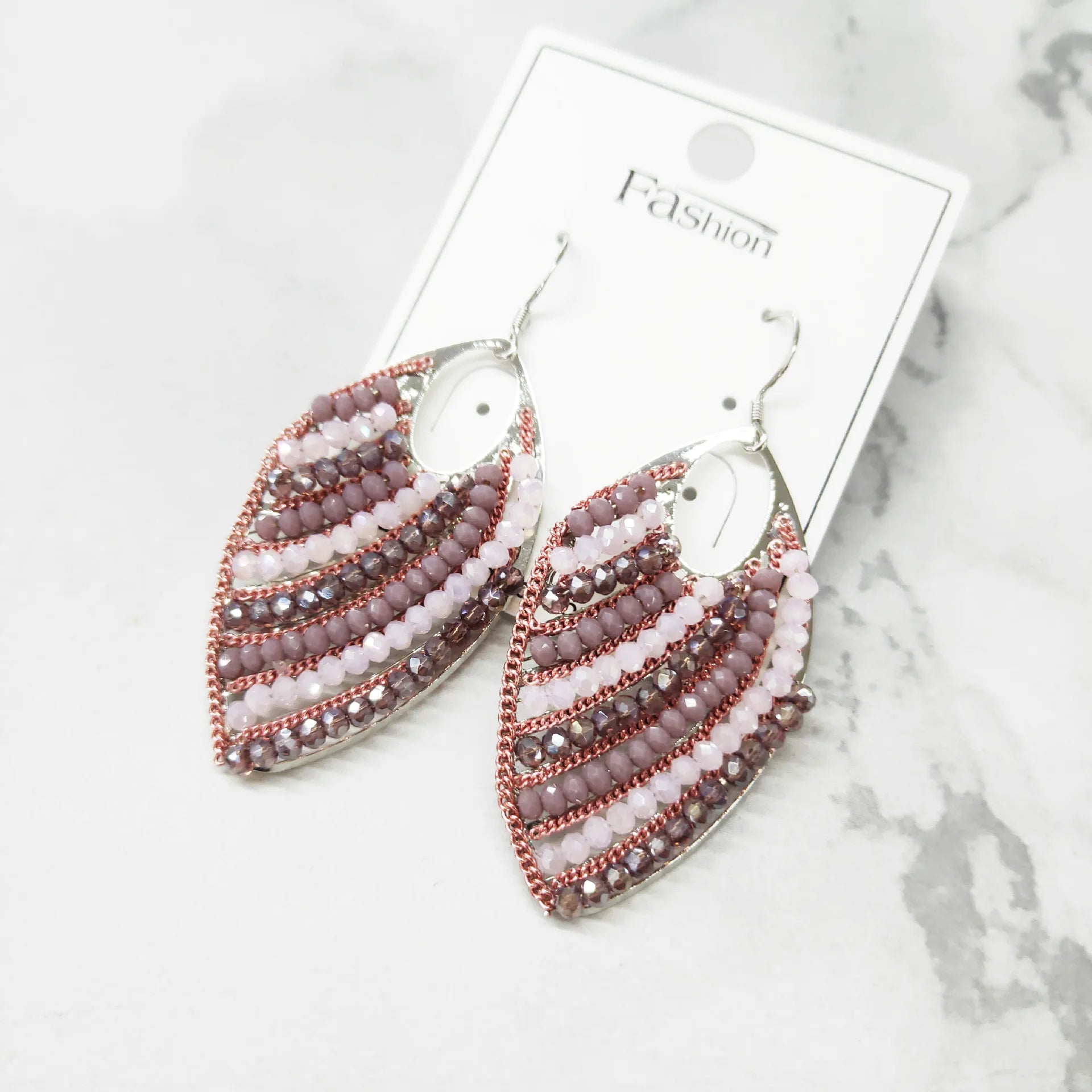Bohemian Style Beaded Leaf Earrings – Free Delivery