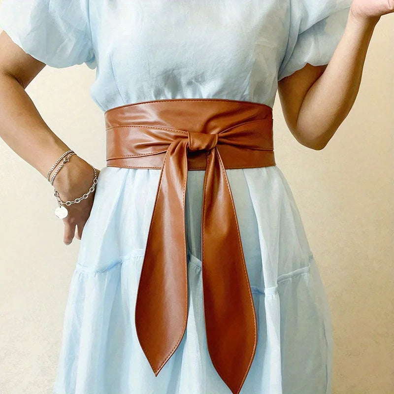 Women’s PU Leather Tie Bow Knot Belt – Free Delivery