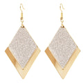 Diamond Shaped Retro Style Frosted Earrings – Free Delivery
