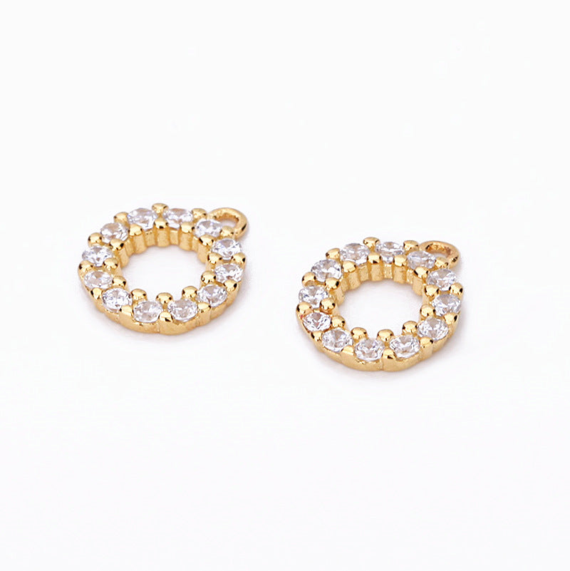 Fashion Round CZ DIY Earring Pendant 925 Sterling Silver Charm - Free Delivery