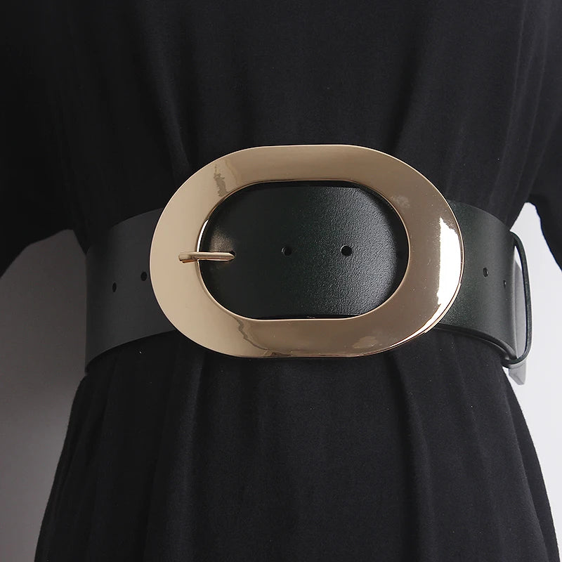 Women's Genuine Leather Wide Fashion Belt - Free Delivery