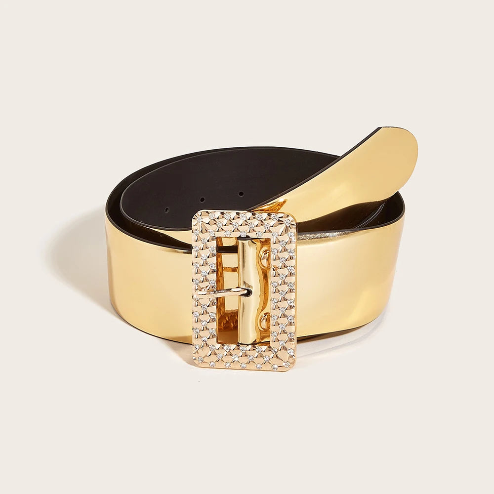 Women's High Quality Luxury Pin Buckle Gold Belt – Free Delivery