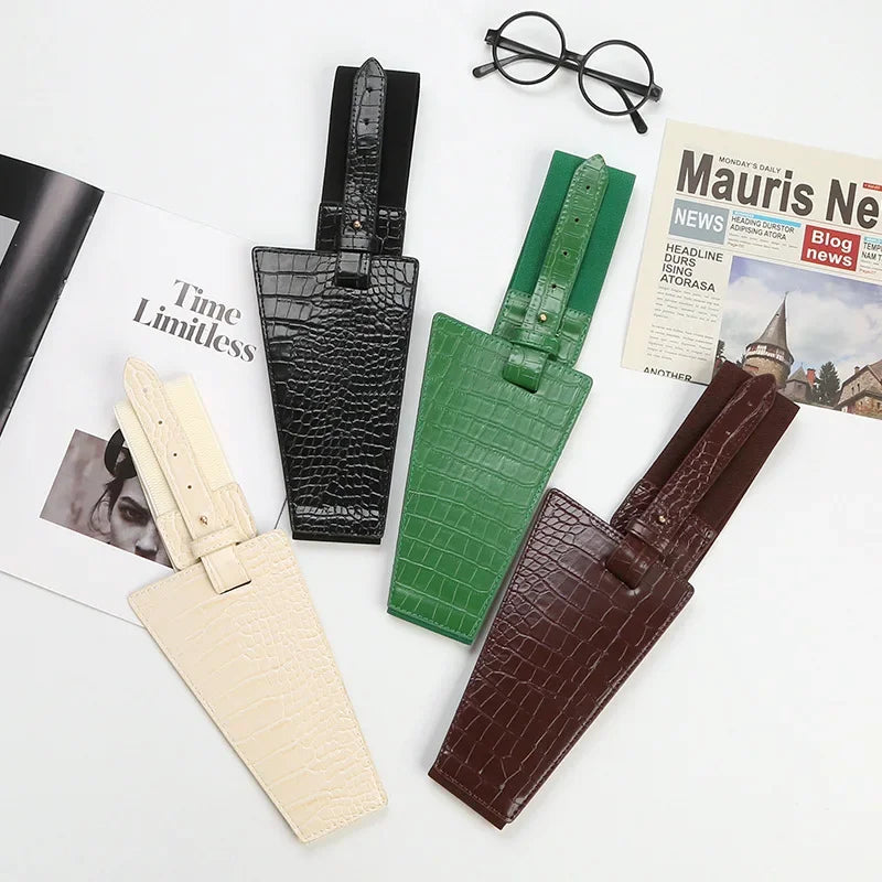 PU Leather Ladies Elastic Wide Fashion Belt – Free Delivery