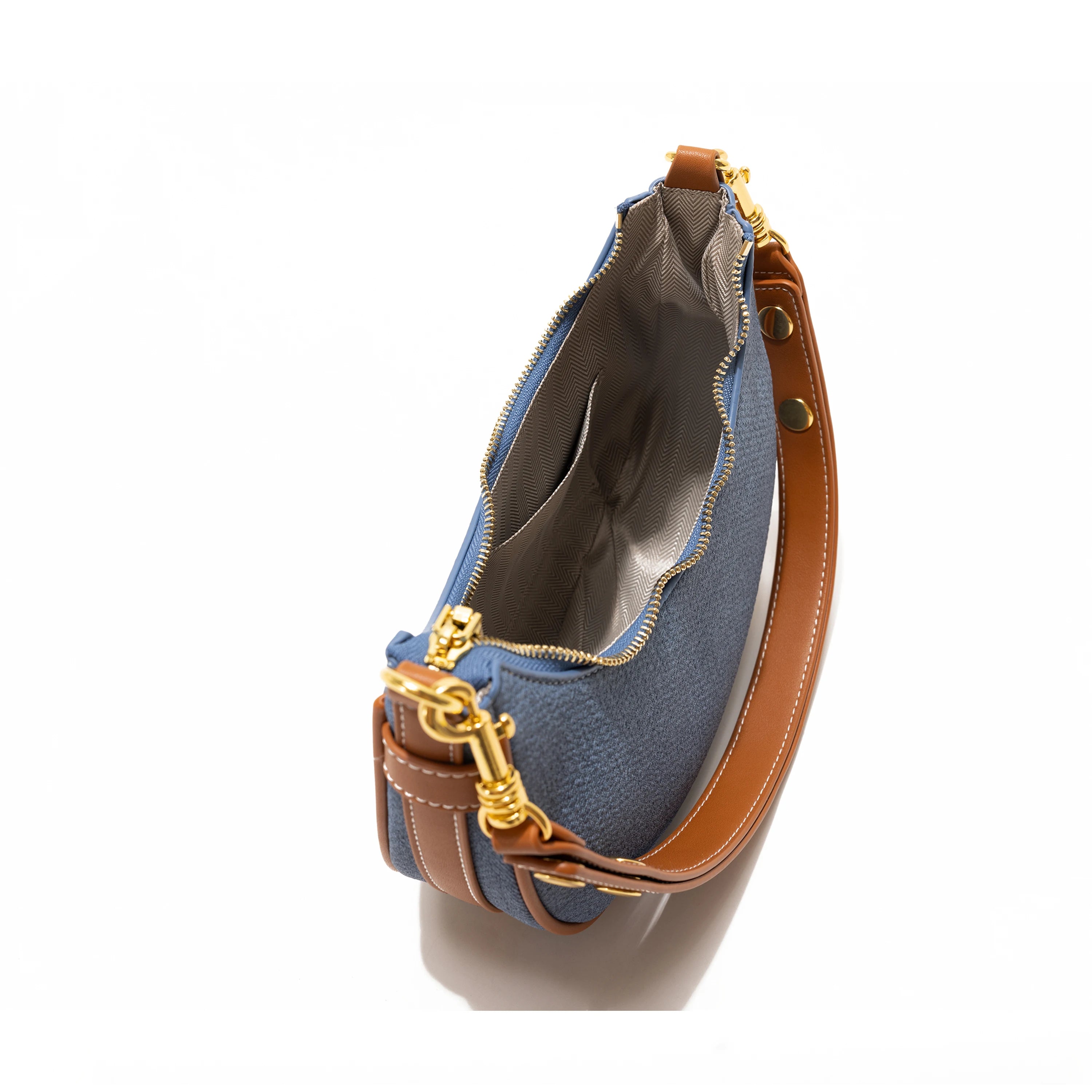 Luxury Chic Denim Hobo Shoulder Bag - Free Delivery