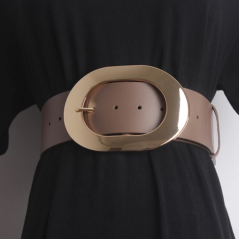 Women's Genuine Leather Wide Fashion Belt - Free Delivery