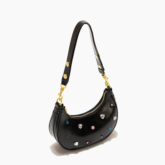 Half-Moon Leather Vintage Style Shoulder Bag - Free Delivery