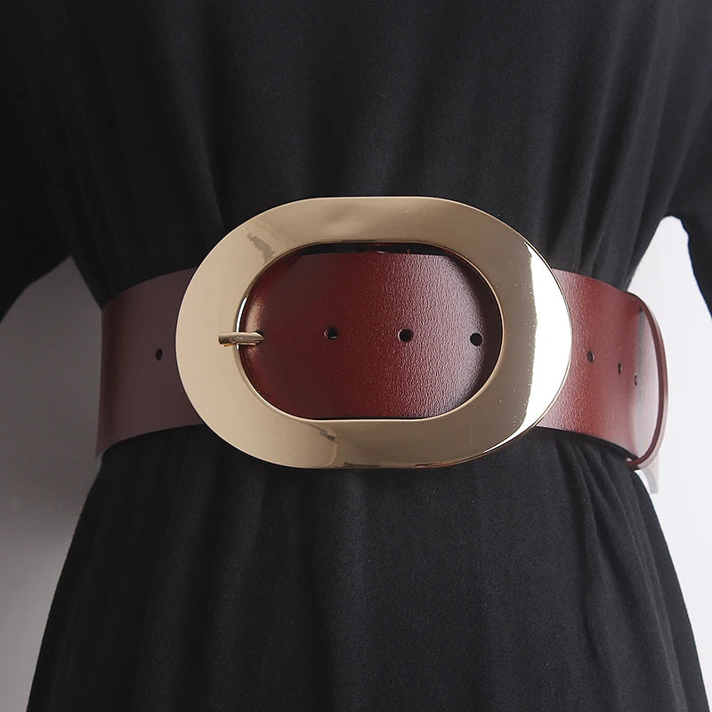 Women's Genuine Leather Wide Fashion Belt - Free Delivery