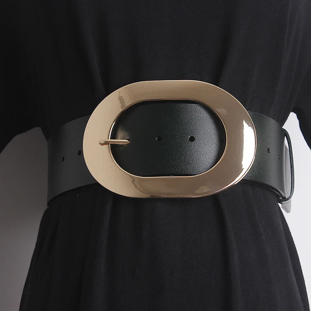 Women's Genuine Leather Wide Fashion Belt - Free Delivery