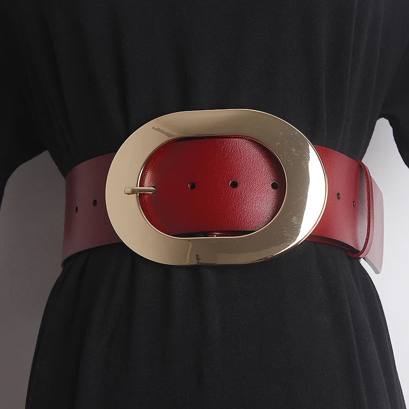 Women's Genuine Leather Wide Fashion Belt - Free Delivery
