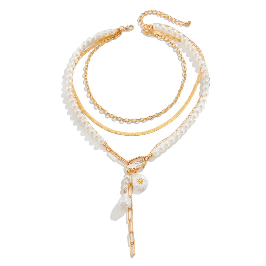 Chic Multi Layered Faux Pearl Necklace - Free Delivery