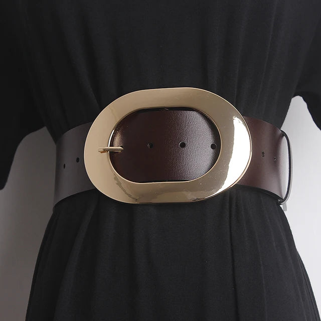 Women's Genuine Leather Wide Fashion Belt - Free Delivery