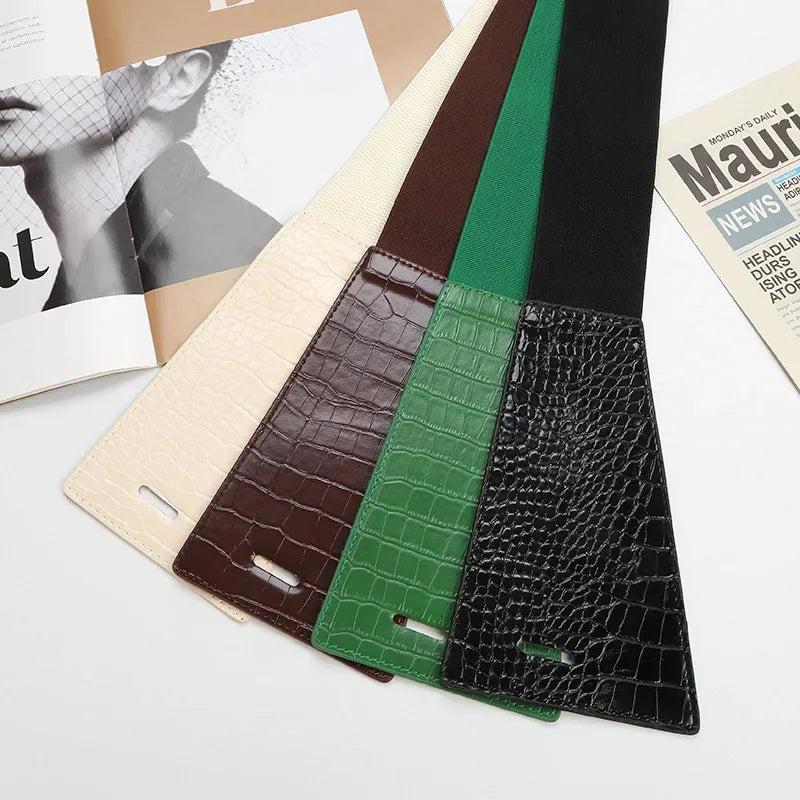 PU Leather Ladies Elastic Wide Fashion Belt – Free Delivery