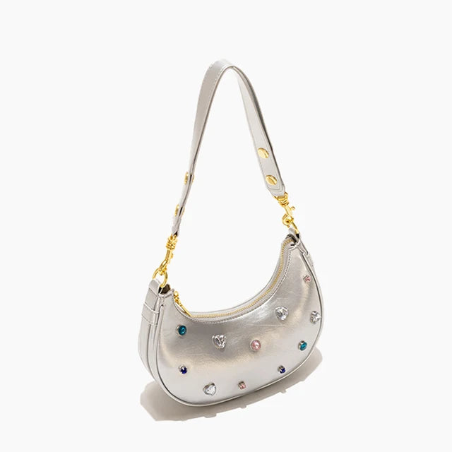 Half-Moon Leather Vintage Style Shoulder Bag - Free Delivery