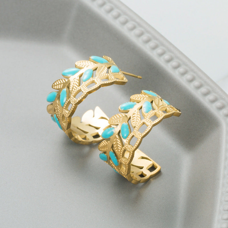 Trendy Titanium Steel Hoop Earrings - Free Delivery