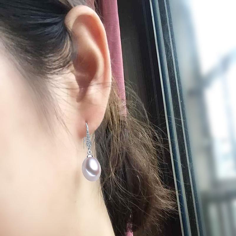 YIKALAISI 925 Sterling Silver Freshwater Pearl Necklace & Earring Set