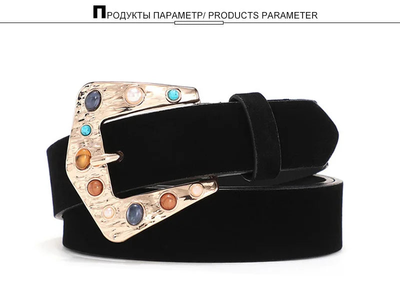Women's Black PU Leather Belt