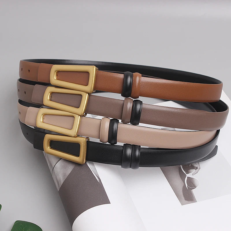 Women's Runway Fashion Genuine Leather Narrow Belt – Free Delivery