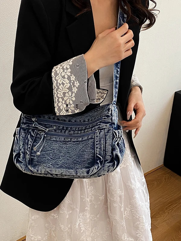Casual Women's Denim Crossbody/Shoulder Bag – Free Delivery