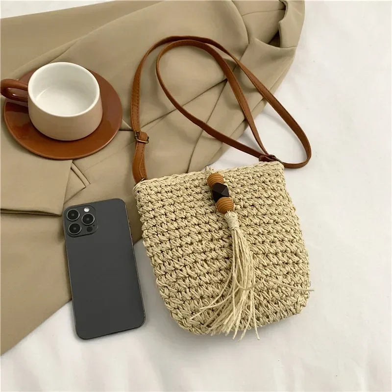 Women’s Boho Style Woven Tote Beach Shoulder Bag – Free Delivery