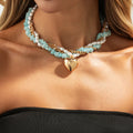 Romantic Faux Pearl Stone Chain Necklace - Free Delivery