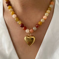 Multicolour Large Bubble Heart Pendant With Beads – Free Delivery