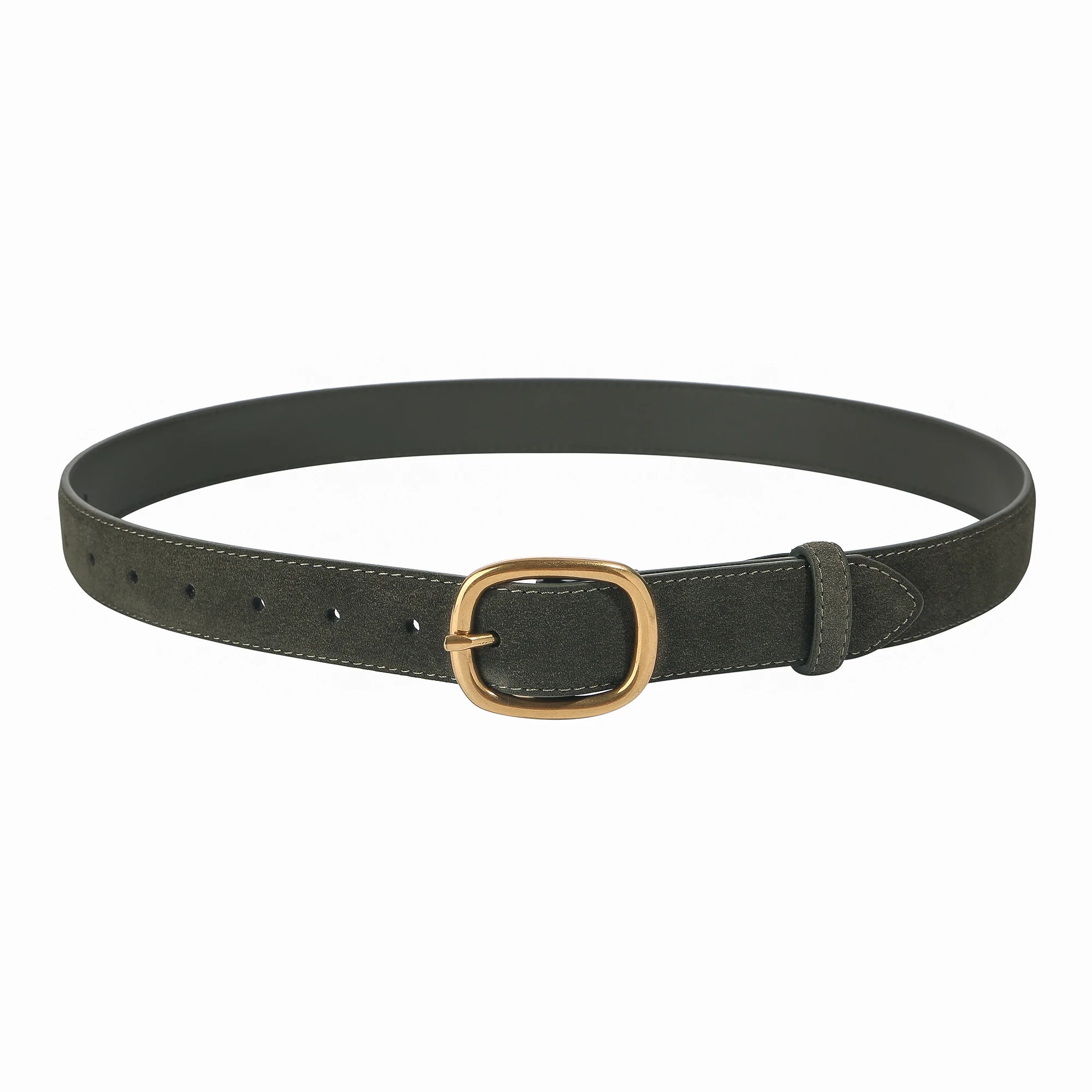 Women's Vintage Style Suede/Leather Waist Belt With Gold Buckle – Free Delivery
