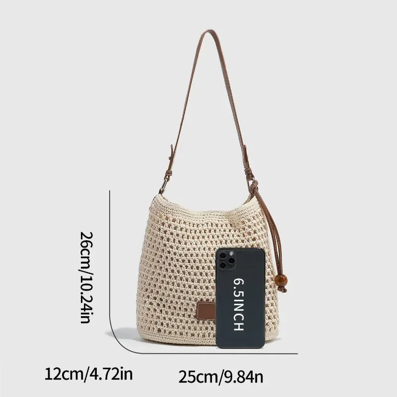 Women’s Boho Style Woven Tote Beach Shoulder Bag – Free Delivery