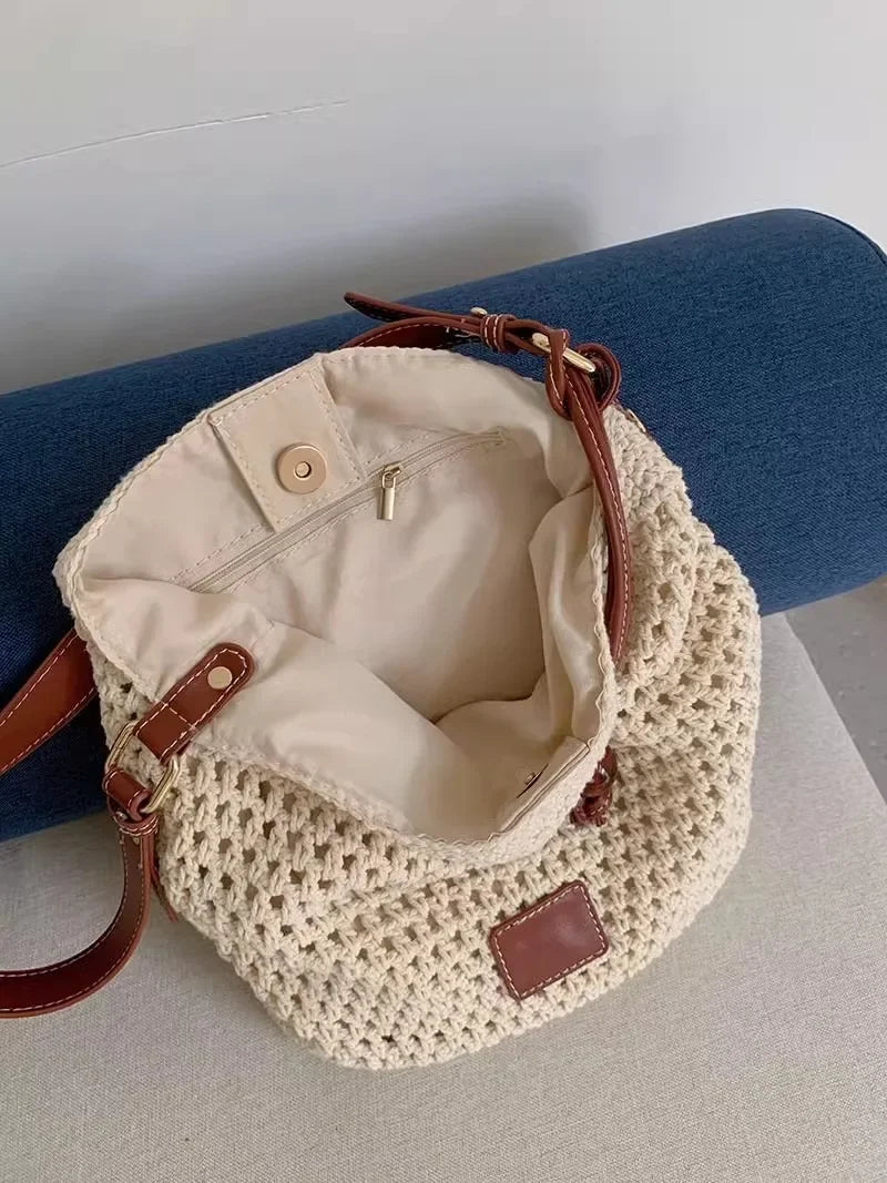 Women’s Boho Style Woven Tote Beach Shoulder Bag – Free Delivery