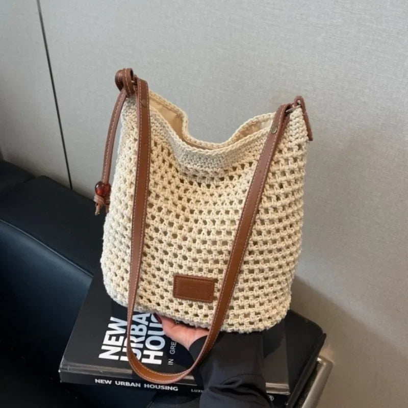 Women’s Boho Style Woven Tote Beach Shoulder Bag – Free Delivery