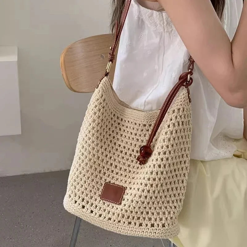 Women’s Boho Style Woven Tote Beach Shoulder Bag – Free Delivery