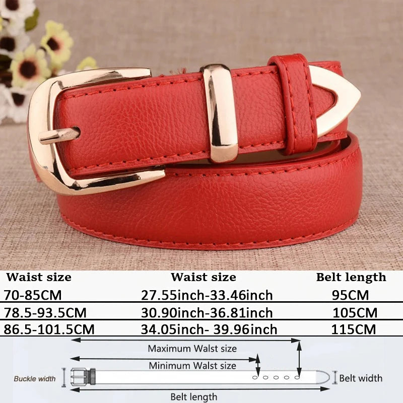 Women’s Genuine Leather Belt with Gold Buckle – Free Delivery